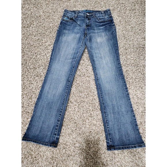 Billabong Womens Jr Size 5 Medium Wash Low Rise Bootcut Jeans Y2K - Picture 1 of 10